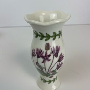 Floral White Vase with Purple Accents